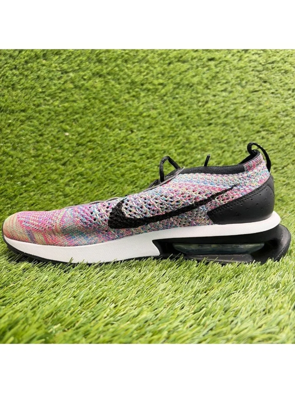 Nike Air Max Flyknit Racer Womens Size 9 Pink Black White Running Shoes Sneakers